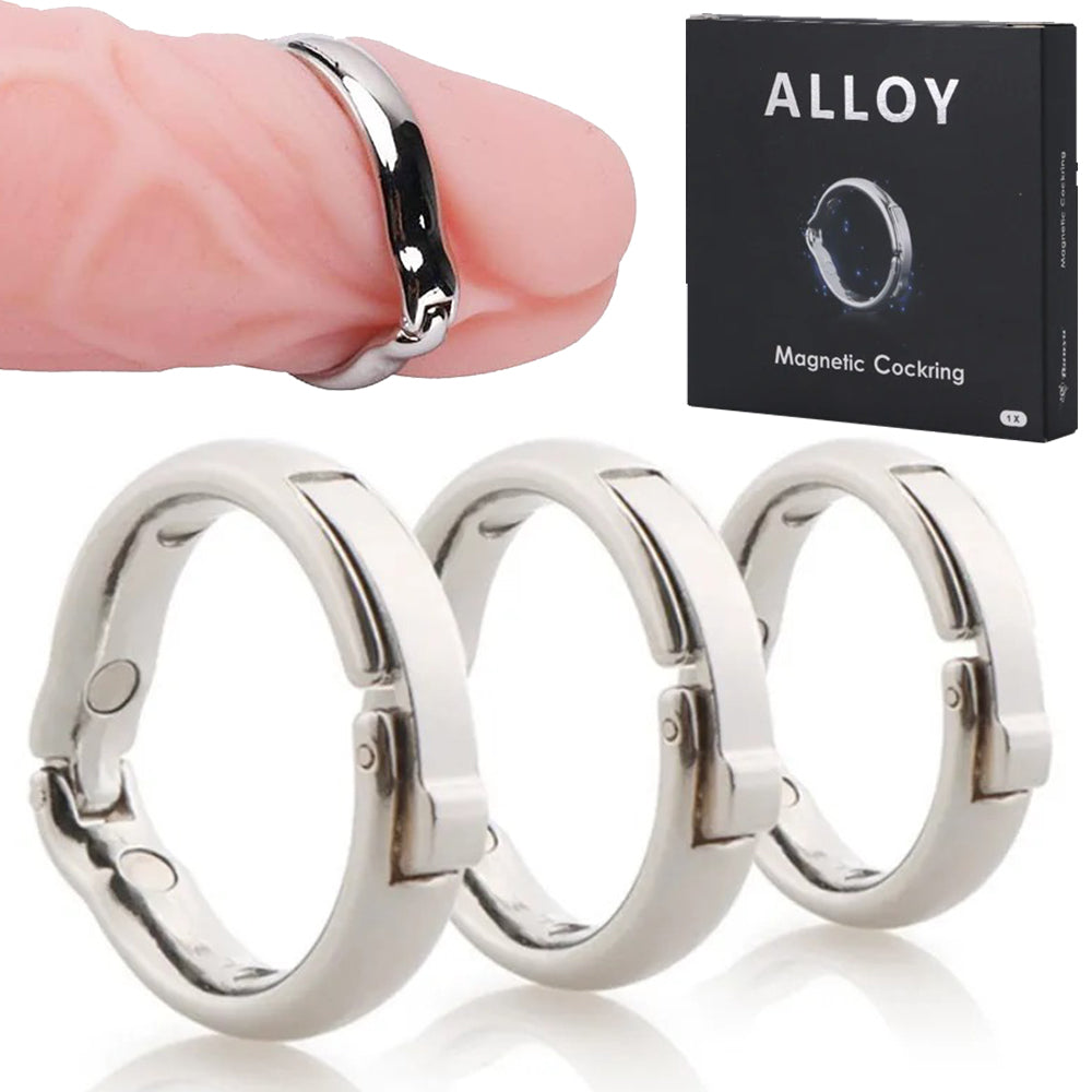 Magnetic Metal Stainless Steel Penis Cock Ring Adjustable Erection Aid Magnetic Metal Stainless Steel Penis Cock Ring Adjustable Erection Aid