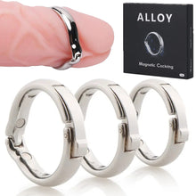 Load image into Gallery viewer, Magnetic Metal Stainless Steel Penis Cock Ring Adjustable Erection Aid