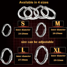 Load image into Gallery viewer, Magnetic Metal Stainless Steel Penis Cock Ring Adjustable Erection Aid