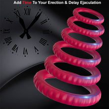 Load image into Gallery viewer, 6 Cock Balls Ring Strong Silicone Male Penis Erection Enhancer Couples Rings