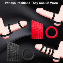 Load image into Gallery viewer, 6 Cock Balls Ring Strong Silicone Male Penis Erection Enhancer Couples Rings