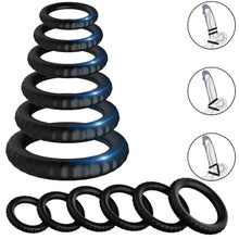 Load image into Gallery viewer, 6 Cock Balls Ring Strong Silicone Male Penis Erection Enhancer Couples Rings