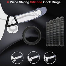 Load image into Gallery viewer, 6 Cock Balls Ring Strong Silicone Male Penis Erection Enhancer Couples Rings