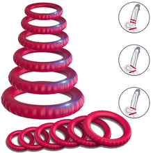 Load image into Gallery viewer, 6 Cock Balls Ring Strong Silicone Male Penis Erection Enhancer Couples Rings
