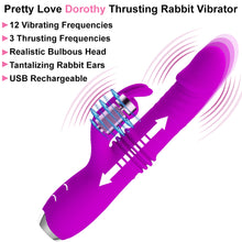 Load image into Gallery viewer, Pretty Love Dorothy Thrusting G Spot Rabbit Vibrator USB Telescopic Sex Toy