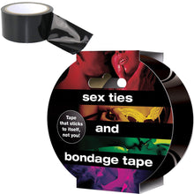 Load image into Gallery viewer, Sex, Ties and Bondage Tape Reusable BDSM Restraints Cuffs Fetish Black