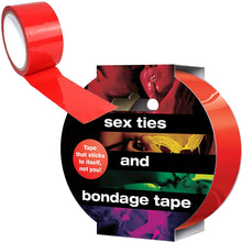 Load image into Gallery viewer, Sex, Ties and Bondage Tape Reusable BDSM Restraints Cuffs Fetish Red