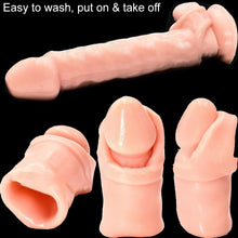 Load image into Gallery viewer, Realistic Penis Extender Sleeve Delay Cock Extension Ring 7" Couples Sex Toy