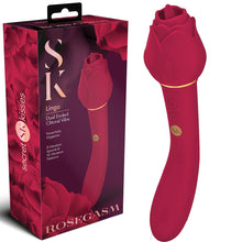 Load image into Gallery viewer, Secret Kisses Rosegasm Lingo Dual Ended Rose Clitoral Stimulator G Spot Vibrator