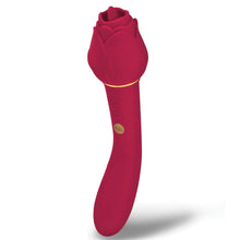 Load image into Gallery viewer, Secret Kisses Rosegasm Lingo Dual Ended Rose Clitoral Stimulator G Spot Vibrator