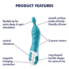 Load image into Gallery viewer, Satisfyer A-Mazing 2 Vibrator A-Spot G Spot Powerful Vibe USB Blue