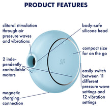 Load image into Gallery viewer, Satisfyer Pro To Go 3 Clitoral Stimulator Vibrator Blue