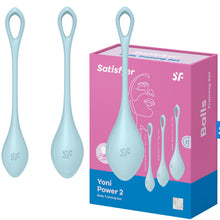Load image into Gallery viewer, Satisfyer Yoni Weighted Power Kegel Balls Ben Wa Pelvic Floor Exerciser Blue