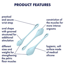 Load image into Gallery viewer, Satisfyer Yoni Weighted Power Kegel Balls Ben Wa Pelvic Floor Exerciser Blue