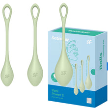 Load image into Gallery viewer, Satisfyer Yoni Weighted Power Kegel Balls Ben Wa Pelvic Floor Exerciser Green