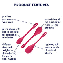Load image into Gallery viewer, Satisfyer Yoni Weighted Power Kegel Balls Ben Wa Pelvic Floor Exerciser Red