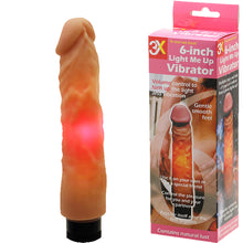 Load image into Gallery viewer, SAX Light Me Up 6.5" Dildo Vibrator 19cm Realistic LED Vibrating Dong