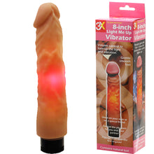 Load image into Gallery viewer, SAX Light Me Up 8" Dildo Vibrator 21cm Realistic LED Vibrating Dong