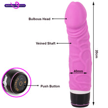 Load image into Gallery viewer, Seven Creations Silicone Classic Patriot 8" Vibrating Dildo Vibrator