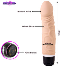 Load image into Gallery viewer, Seven Creations Silicone Classic Patriot 8" Vibrating Dildo Vibrator