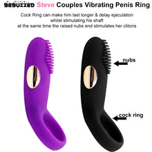 Load image into Gallery viewer, Steve Vibrating Cock Ring USB Rechargeable Couples Penis Vibrator