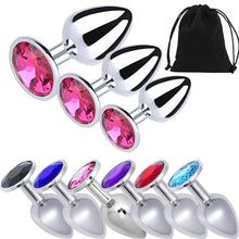 Load image into Gallery viewer, Anal Butt Plug Stainless-Steel Dildo Anal Beads Crystal Jewel Metal BDSM Sex Toy