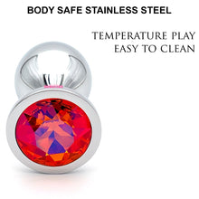 Load image into Gallery viewer, Anal Butt Plug Stainless-Steel Dildo Anal Beads Crystal Jewel Metal BDSM Sex Toy