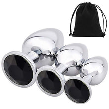 Load image into Gallery viewer, Anal Butt Plug Stainless-Steel Dildo Anal Beads Crystal Jewel Metal BDSM Sex Toy