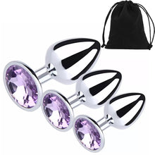 Load image into Gallery viewer, Anal Butt Plug Stainless-Steel Dildo Anal Beads Crystal Jewel Metal BDSM Sex Toy
