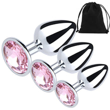 Load image into Gallery viewer, Anal Butt Plug Stainless-Steel Dildo Anal Beads Crystal Jewel Metal BDSM Sex Toy