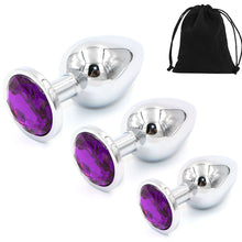 Load image into Gallery viewer, Anal Butt Plug Stainless-Steel Dildo Anal Beads Crystal Jewel Metal BDSM Sex Toy