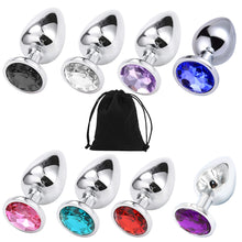 Load image into Gallery viewer, Anal Butt Plug Stainless-Steel Dildo Anal Beads Crystal Jewel Metal BDSM Sex Toy