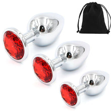 Load image into Gallery viewer, Anal Butt Plug Stainless-Steel Dildo Anal Beads Crystal Jewel Metal BDSM Sex Toy