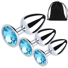 Load image into Gallery viewer, Anal Butt Plug Stainless-Steel Dildo Anal Beads Crystal Jewel Metal BDSM Sex Toy