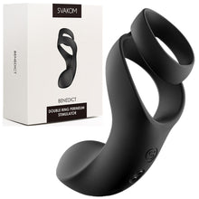 Load image into Gallery viewer, Svakom Benedict Black Couples Rechargeable Cock Ring Penis Sex Toy