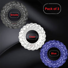 Load image into Gallery viewer, 3 Cock Ring Thick Strong Penis Balls Rings Couples Erection Enhancer Stretchable