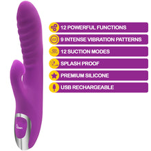 Load image into Gallery viewer, Viben Frenzy G Spot Rabbit Vibrator Clitoral Stimulator Air Pulse USB Sex Toy