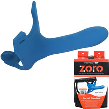 Load image into Gallery viewer, Perfect Fit Zoro Strap-On 6.5" Dildo Harness Couples Gender Neutral Sex Toy Blue