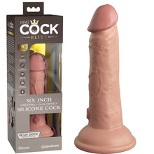 Load image into Gallery viewer, King Cock Elite 6'' Vibrating Dual Density Dildo Flesh Realistic Suction Sex Toy