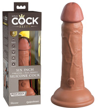 Load image into Gallery viewer, King Cock Elite 6'' Vibrating Dual Density Dildo Tan Realistic Suction Sex Toy