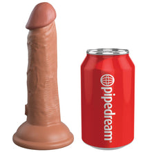 Load image into Gallery viewer, King Cock Elite 6'' Vibrating Dual Density Dildo Tan Realistic Suction Sex Toy
