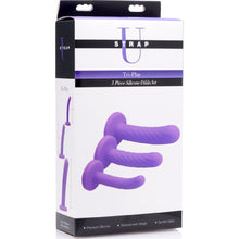 Load image into Gallery viewer, Tri-Play 3 Pc Purple Silicone Dildo Set