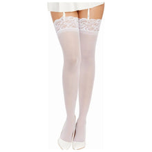 Load image into Gallery viewer, Dreamgirl Thigh High Sheer Lace Stockings White