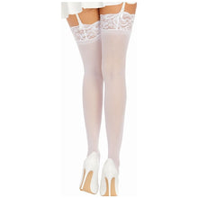 Load image into Gallery viewer, Dreamgirl Thigh High Sheer Lace Stockings White