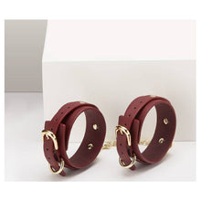 Load image into Gallery viewer, 8 Pc Deluxe Bondage Play Kit Burgundy Gold
