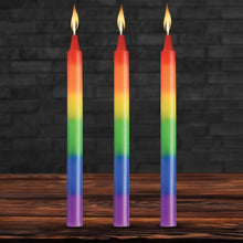 Load image into Gallery viewer, Pride Candles Rainbow Drip Candle 3 Pc