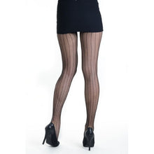 Load image into Gallery viewer, Sensual Arrow Mesh Tights Black