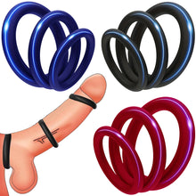 Load image into Gallery viewer, Slider 3 Pack Silicone Cock Rings Erection Enhancer Balls Ring