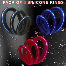 Load image into Gallery viewer, Slider 3 Pack Silicone Cock Rings Erection Enhancer Balls Ring