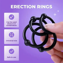 Load image into Gallery viewer, 4 Pack Silicone Stretchable Cock Rings Penis Balls Erection Enhancer Ring